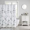 Floral Printed Burnout Shower Curtain