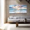 3 panels Framed Canvas Wall Art Decor,3 Pieces Sea Wave Painting Decoration Painting for Chrismas Gift, Office,Dining room,Living room, Bathroom, Bedr