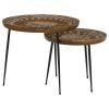 Honey and Black 2-Piece Nesting Table