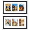 2Pcs Picture Frame 3 Opening Collage Frame 3 5x7IN Photo Black Picture Frame Desktop Wall Mounted Display Frame For Home Decoration