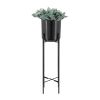 S/3 METAL PLANTERS ON STAND 40/30/20"H, GUNMETAL