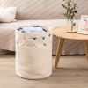 Bohemian Style Cotton Rope Storage Basket for Bedroom, Bathroom and Children's room(Beige)