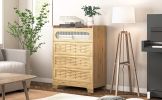 Wood 4 Drawer Dresser for Bedroom, Large Double Dresser with Wide Drawers, Modern Chest of Drawers,Storage Organizer Dresser,Nursery Dresser,for Livin