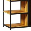 Multipurpose Bookshelf Storage Rack, Right Side with Enclosed Storage Cabinet,for Living Room,Home Office,Kitchen