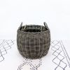 2-Pack Stackable Hand Woven Wicker Storage and Laundry Basket with Handles