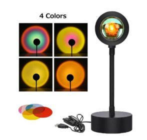 Smart APP Remote Control Color Sunset Light (Option: Four colors warm light-USB)