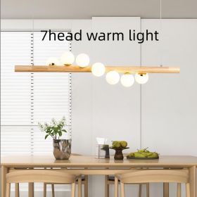 Chandelier Solid Wood Modern Minimalist Log (Option: 7head warm light-G9 light source 5W-EU)