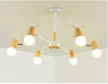 Modern Minimalist Ceiling Lamp Nordic Creative Antler Lamp (Option: Without Light Source-6 White Heads)