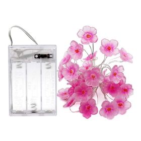 Battery Light String Plum Blossom Christmas Outdoor Garden Decoration (Option: Pink-2meters 20lights)