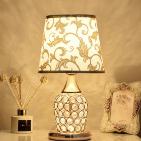 Crystal Table Lamp Ins Modern Bedroom Warm (Option: Phnom Penh Leaf B-Dimming switch-EU)