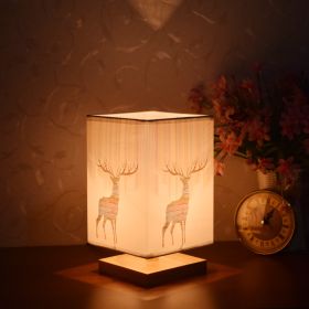 New Chinese Retro Style Bedside Night Light Warm (Option: Sika deer three color-Power switch button-220V US)