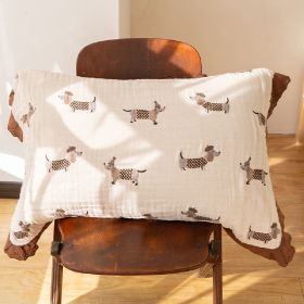 Pure Cotton Sausage Dog Pillow Towel (Option: Dachshund dog lace pillowcase-1PCS)