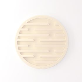 Striped Round Silicone Coaster Set (Option: Nordic Creamy White-6 Pad Bags)