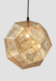 Pendant Modern Simple Grid Light Shadow Polyhedral Ball (Option: Gold-48cm)