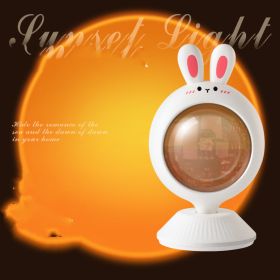 Rainbow Background Projection Small Night Light (Option: Rabbit battery-USB)