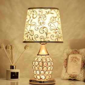 Crystal Table Lamp Ins Modern Bedroom Warm (Option: Phnom Penh Leaf A-Button without bulb-EU)