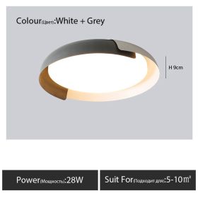 Original Wood Grain Master Bedroom Study Ceiling Light (Option: White grey-46cm-Warm light)