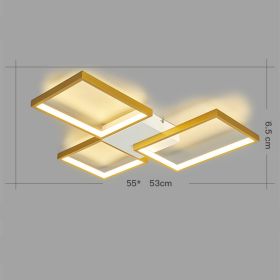 LED Ceiling Lamp Warm Bedroom Simple Household (Option: Gold-3heads)