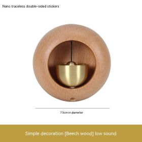 Wooden Doorbell Dopamine Wind Chime Black Walnut (Option: Beech-7.5x7.5x3.5cm)