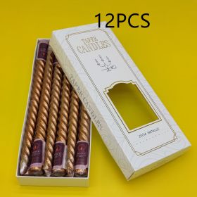 Plated Thread Long Brush Holder Candle (Option: Bronze-12PCS)