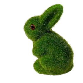 Easter Egg Gift Simulation Flocking Rabbit Garden Decoration Ornaments (Option: Green Bunny)