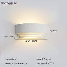 Minimalist Bedroom Bedside Wall Lamp Creative Nordic Led Stairs Corridor Aisle Balcony Light (Option: 31CMwhitethree Colors)