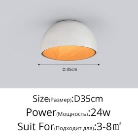 Minimal Bedroom Lamp Is Simple And Modern (Option: Tricolor dimming-Aflat open White35cm)