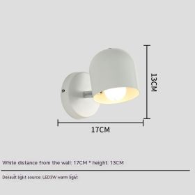 Bedside Wall Lamp Bedroom Simple Balcony Macaron (Color: White)