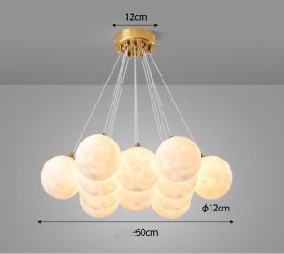 Nordic Modern Minimalist Creative Moon Bubble Living Room Chandelier (Option: 13heads moon 60CM-Tricolor dimming)