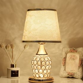 Crystal Table Lamp Ins Modern Bedroom Warm (Option: Rose in Phnom Penh-Button with bulb-EU)