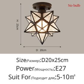 Nordic Creative Five Star Ceiling Lamp (Option: Black-Diamond cover warm light)