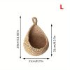 1pc Wall Hanging Basket, Bohemian Style Woven Basket, Creative Teardrop Shape Suitable For Vegetables And Fruits, Kitchen Storage Basket