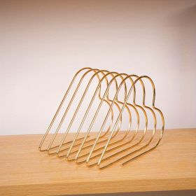 1 Set Of Creative Metal Retractable Book Stand Shelf, Desktop Storage Book File, Heart-shaped Iron Bookshelf (Color: Golden color)