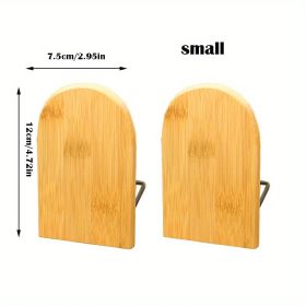 Renewable Bamboo Book Stand: Simple Log Texture Desk Decor for Office & School Storage (Items: 2pcs Small)