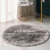 1pc Round Faux Fur Sheepskin Rugs; Fluffy Living Room Carpet; Bedroom Floor Mat; Fluffy Round Rug For Seat Cover; Photographing Background Of Jeweller