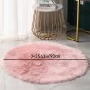 1pc Round Faux Fur Sheepskin Rugs; Fluffy Living Room Carpet; Bedroom Floor Mat; Fluffy Round Rug For Seat Cover; Photographing Background Of Jeweller