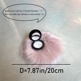 1pc Round Faux Fur Sheepskin Rugs; Fluffy Living Room Carpet; Bedroom Floor Mat; Fluffy Round Rug For Seat Cover; Photographing Background Of Jeweller (Color: Pink, size: 7.9*7.9"/20*20cm)