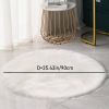 1pc Round Faux Fur Sheepskin Rugs; Fluffy Living Room Carpet; Bedroom Floor Mat; Fluffy Round Rug For Seat Cover; Photographing Background Of Jeweller