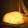 Three-color Leather Book Lamp Night Light Flip Book Lamp Bedroom Bedside Sleep Table Lamp Warm Birthday Gift Creative Folding Book Lamp Romantic Recha