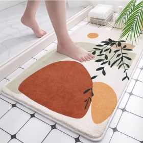 Absorbent Bathroom Bath Mat Quick Drying Coral Fleece Bathroom Rug Non-slip Entrance Doormat Floor Mats Carpet Pad Home Decor (Specification: 60x90cm, Color: coral fleece A)