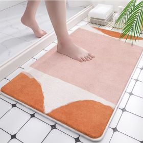 Absorbent Bathroom Bath Mat Quick Drying Coral Fleece Bathroom Rug Non-slip Entrance Doormat Floor Mats Carpet Pad Home Decor (Specification: 50x80cm, Color: coral fleece F)