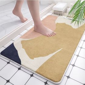 Absorbent Bathroom Bath Mat Quick Drying Coral Fleece Bathroom Rug Non-slip Entrance Doormat Floor Mats Carpet Pad Home Decor (Specification: 40x60cm, Color: coral fleece G)