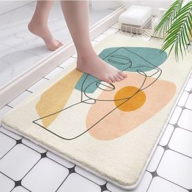 Absorbent Bathroom Bath Mat Quick Drying Coral Fleece Bathroom Rug Non-slip Entrance Doormat Floor Mats Carpet Pad Home Decor (Specification: 40x60cm, Color: coral fleece E)