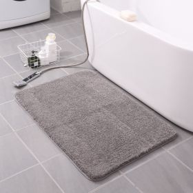 Thickened Plush Entrance Carpet Absorbent Non-slip Soft Kitchen Bathroom Bedroom Living Room Simple Floor Door Mat Home Decor (Color: Grey, size: 40x60CM(3cm thick))