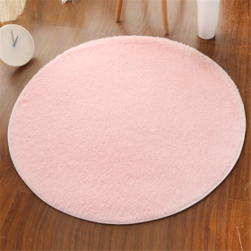 1pc, Non-Slip Silk Fur Plush Indoor Carpet Area Rug for Living Room and Kitchen - Soft and Durable Home Decor and Room Decor (Color: Pink, size: Diameter 23.62inch)