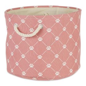 Multipurpose Pet Storage Bin Round Medium with Printing (Color: Rose, size: 12x15x15 inch)