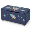 Kids Wooden Upholstered Toy Storage Box with Removable Lid