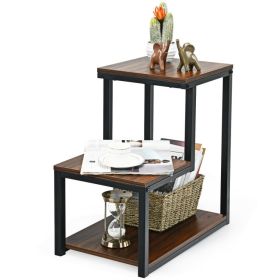 Living Room Decor Multi Usage Modern End Table Sofa Side Table (Color: Brown, Type: Side Table)