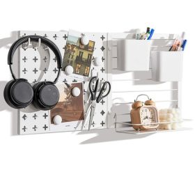 Pegboard Combination Kit with Hooks for wall Organizer (Color: White, Type: Storage Benches)