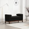 53.5"W Elegant Upholstered Bench, Ottoman with Wood Legs & Bolster Pillows for End of Bed, Bedroom, Living Room, Entryway